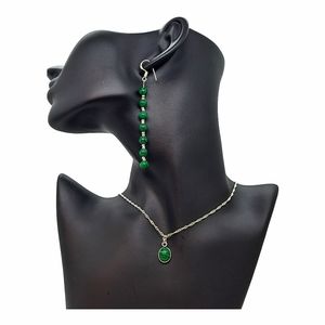 Malachite choker with earrings Jewelry Set